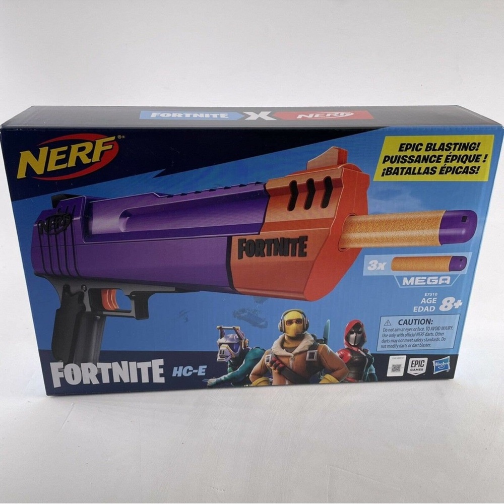 NERF E7510 Fortnite HC-E Mega Dart Blaster Gun Brand‎ New